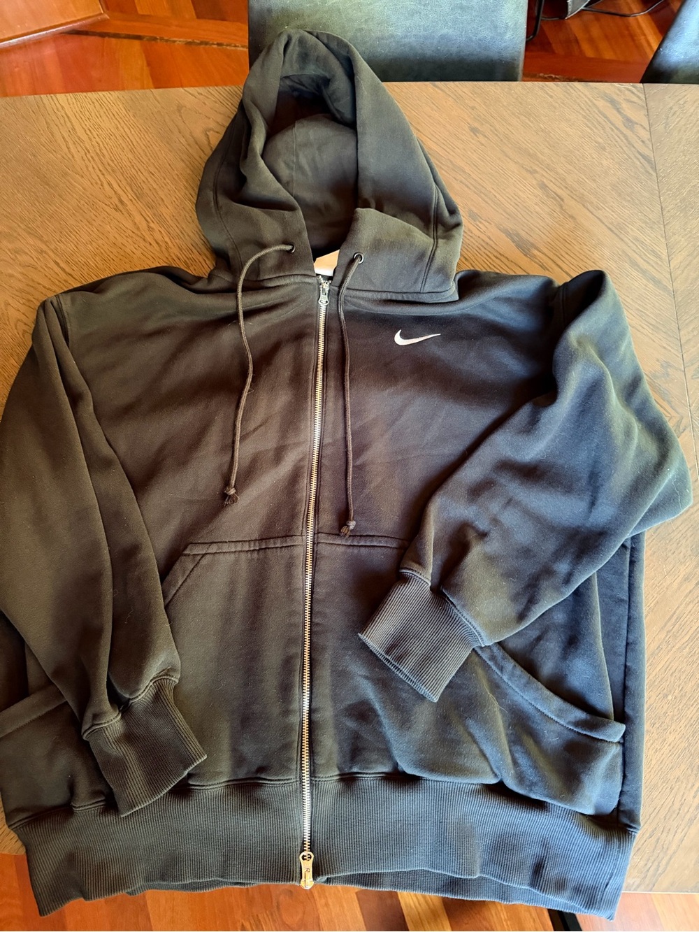 Nike Black Hoodie with White Swoosh Tag